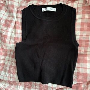 ZARA Black Knit Women’s Tank Top, Size S